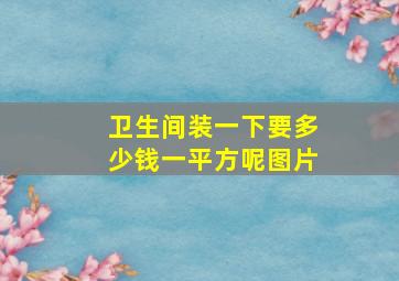 卫生间装一下要多少钱一平方呢图片