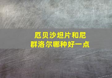 厄贝沙坦片和尼群洛尔哪种好一点