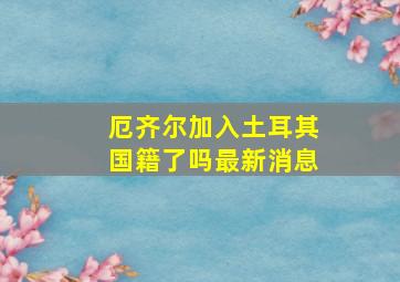 厄齐尔加入土耳其国籍了吗最新消息