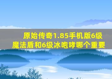 原始传奇1.85手机版6级魔法盾和6级冰咆哮哪个重要