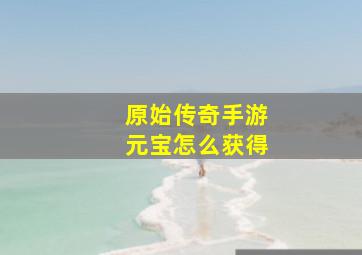 原始传奇手游元宝怎么获得