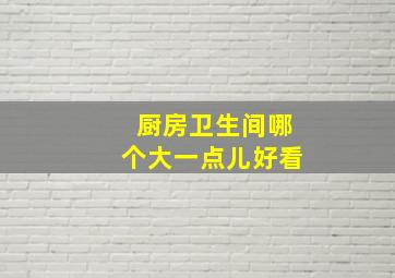 厨房卫生间哪个大一点儿好看