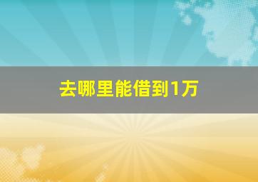 去哪里能借到1万