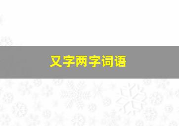 又字两字词语