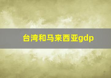 台湾和马来西亚gdp