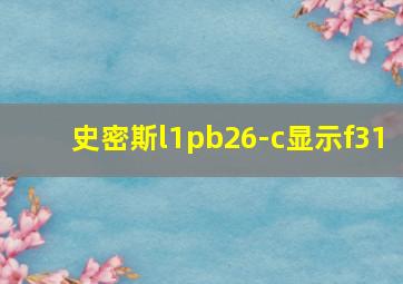 史密斯l1pb26-c显示f31