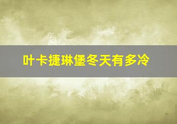 叶卡捷琳堡冬天有多冷