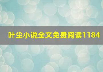 叶尘小说全文免费阅读1184