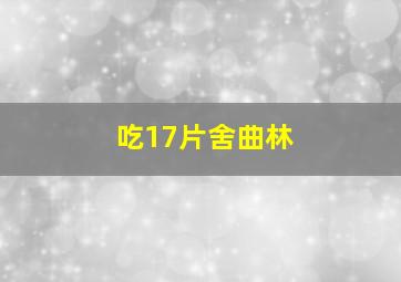 吃17片舍曲林