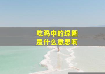 吃鸡中的绿圈是什么意思啊