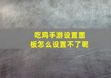 吃鸡手游设置面板怎么设置不了呢