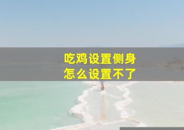 吃鸡设置侧身怎么设置不了