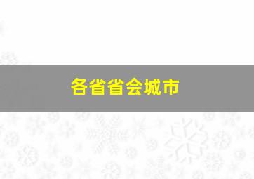 各省省会城市