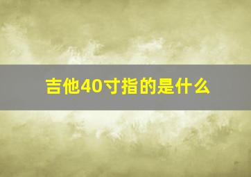 吉他40寸指的是什么