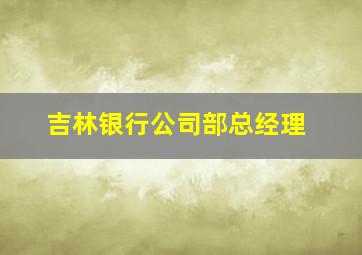 吉林银行公司部总经理