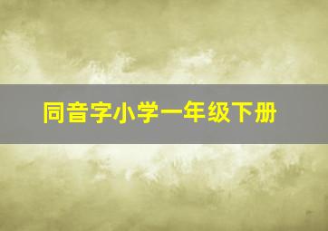 同音字小学一年级下册