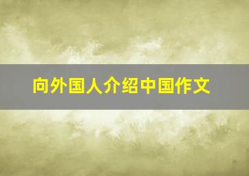 向外国人介绍中国作文