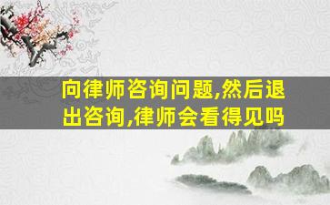 向律师咨询问题,然后退出咨询,律师会看得见吗