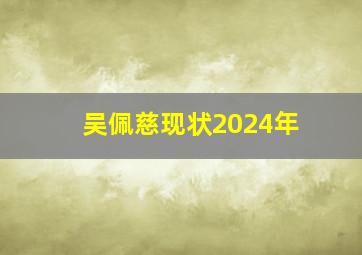 吴佩慈现状2024年