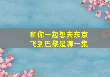 和你一起想去东京飞到巴黎是哪一集