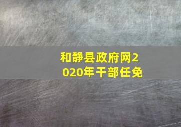 和静县政府网2020年干部任免