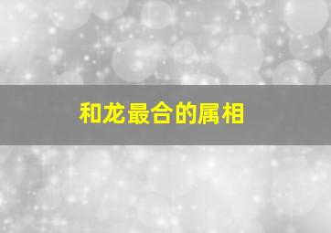 和龙最合的属相