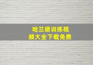 哈兰德训练视频大全下载免费