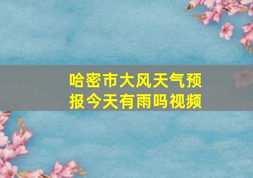 哈密市大风天气预报今天有雨吗视频