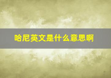 哈尼英文是什么意思啊