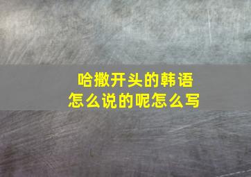 哈撒开头的韩语怎么说的呢怎么写