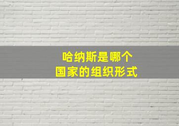 哈纳斯是哪个国家的组织形式