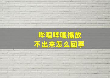 哔哩哔哩播放不出来怎么回事