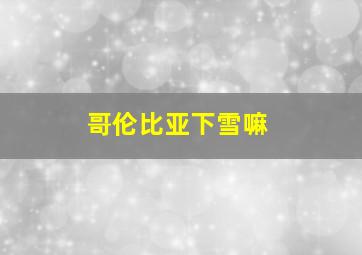 哥伦比亚下雪嘛