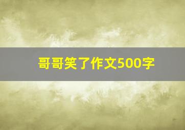 哥哥笑了作文500字