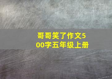 哥哥笑了作文500字五年级上册