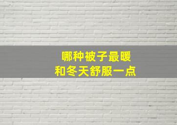 哪种被子最暖和冬天舒服一点