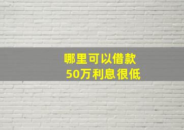 哪里可以借款50万利息很低