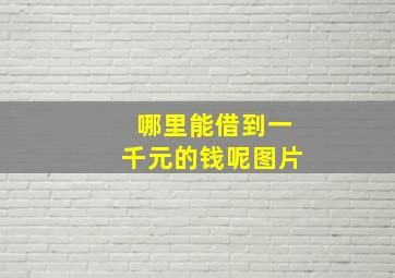 哪里能借到一千元的钱呢图片