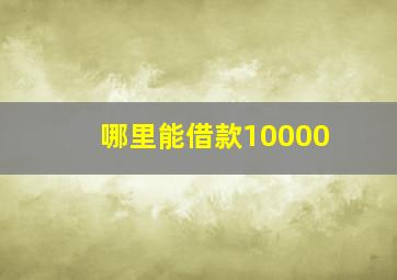 哪里能借款10000