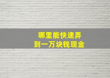 哪里能快速弄到一万块钱现金