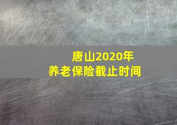 唐山2020年养老保险截止时间