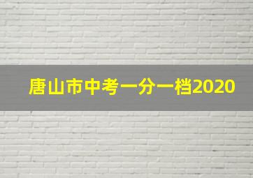 唐山市中考一分一档2020