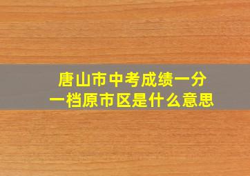 唐山市中考成绩一分一档原市区是什么意思