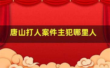 唐山打人案件主犯哪里人