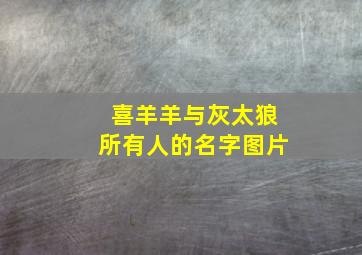 喜羊羊与灰太狼所有人的名字图片