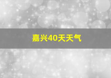 嘉兴40天天气