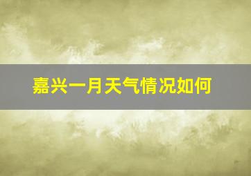 嘉兴一月天气情况如何