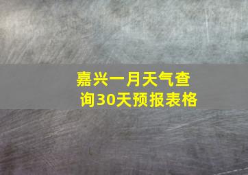 嘉兴一月天气查询30天预报表格