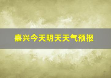 嘉兴今天明天天气预报