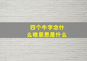 四个牛字念什么啥意思是什么